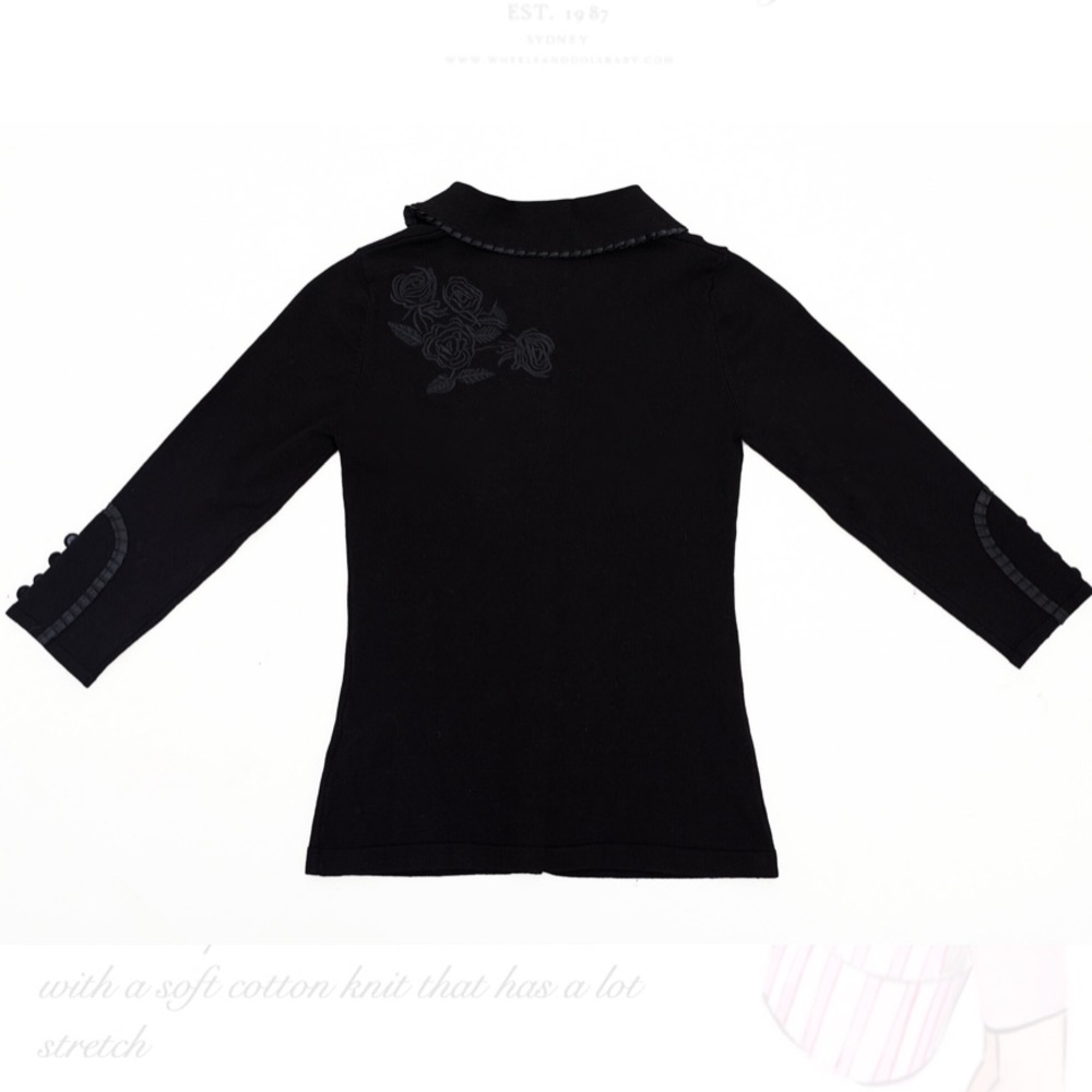 Dita Von Teese Wheels & DollBaby Mademoiselle Onyx Cardigan AU 14 - S/M - Picture 4 of 8